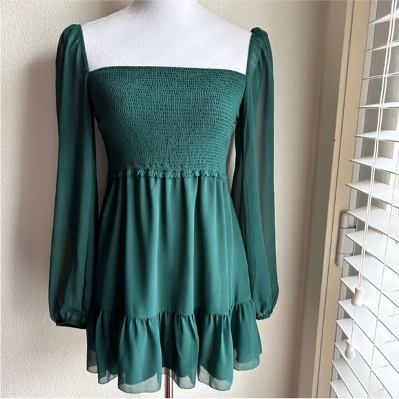 Aritzia Wilfred Tempest Dress Forest Green - Picture 4 of 6